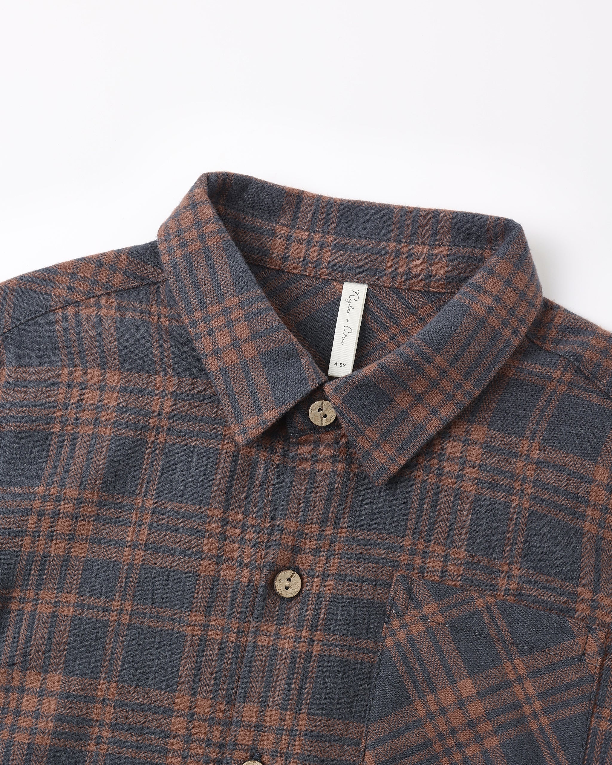 Rylee + Cru Collared Long Sleeve Shirt - Midnight Plaid