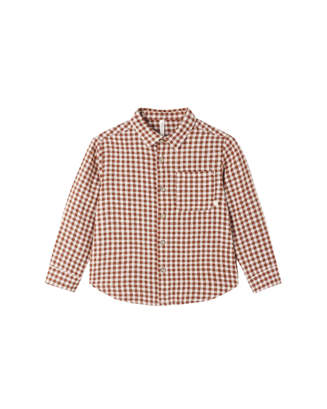 Rylee + Cru Collared long Sleeve Shirt - Brick Check