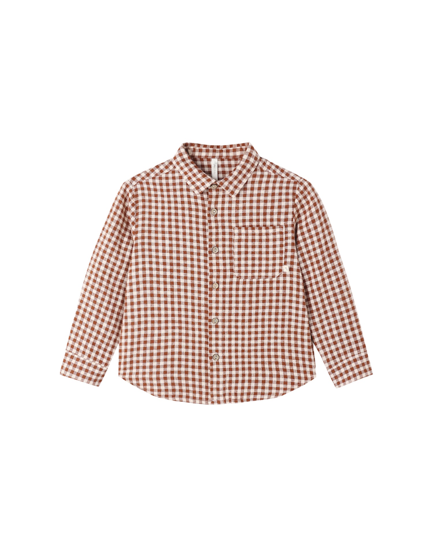 Rylee + Cru Collared long Sleeve Shirt - Brick Check