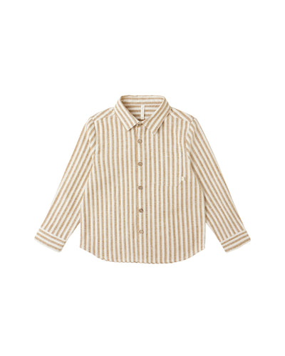 Rylee + Cru Collared Long Sleeve Shirt - Golden Stripe
