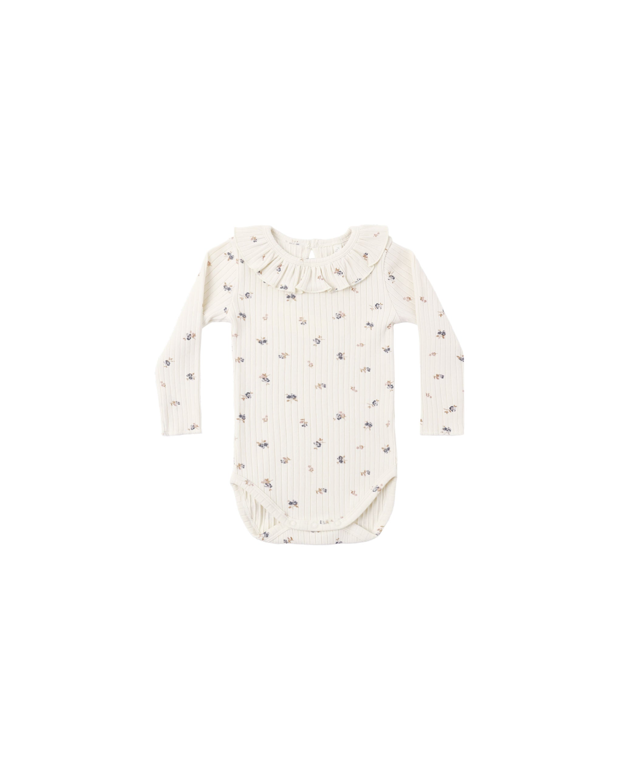 Rylee + Cru Ruffle Collar Bodysuit - Natural Ditsy