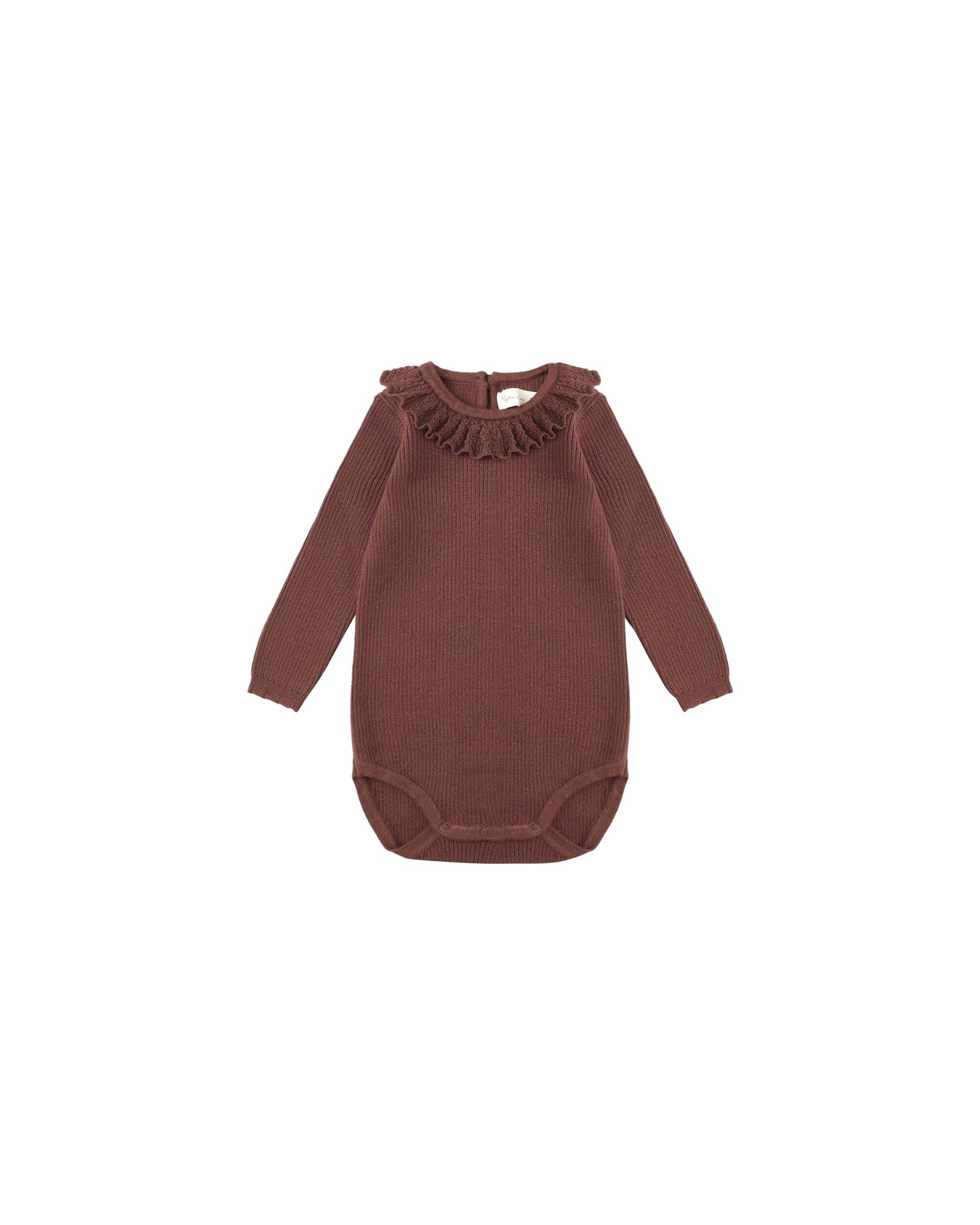 Rylee + Cru Ruffle Collar Bodysuit - Burgundy