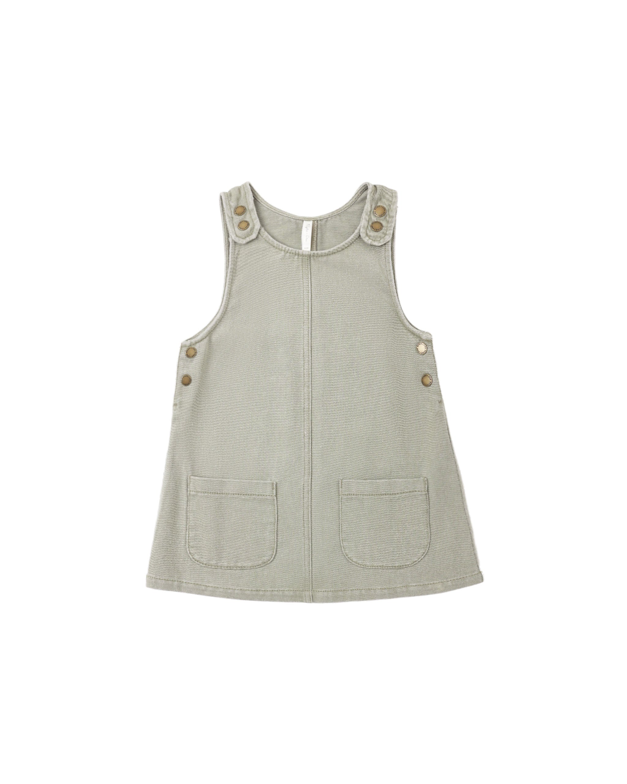 Rylee + Cru Odette Overall Dress - Dark Sage