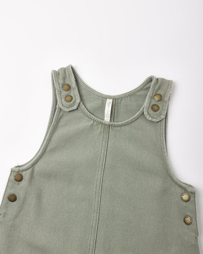 Rylee + Cru Odette Overall Dress - Dark Sage