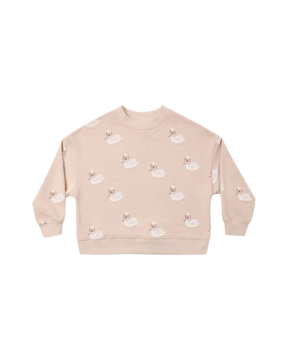 Rylee + Cru Boxy Pullover - Swans