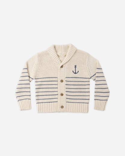 Rylee + Cru Shawl Cardigan - Natural &amp; Marine