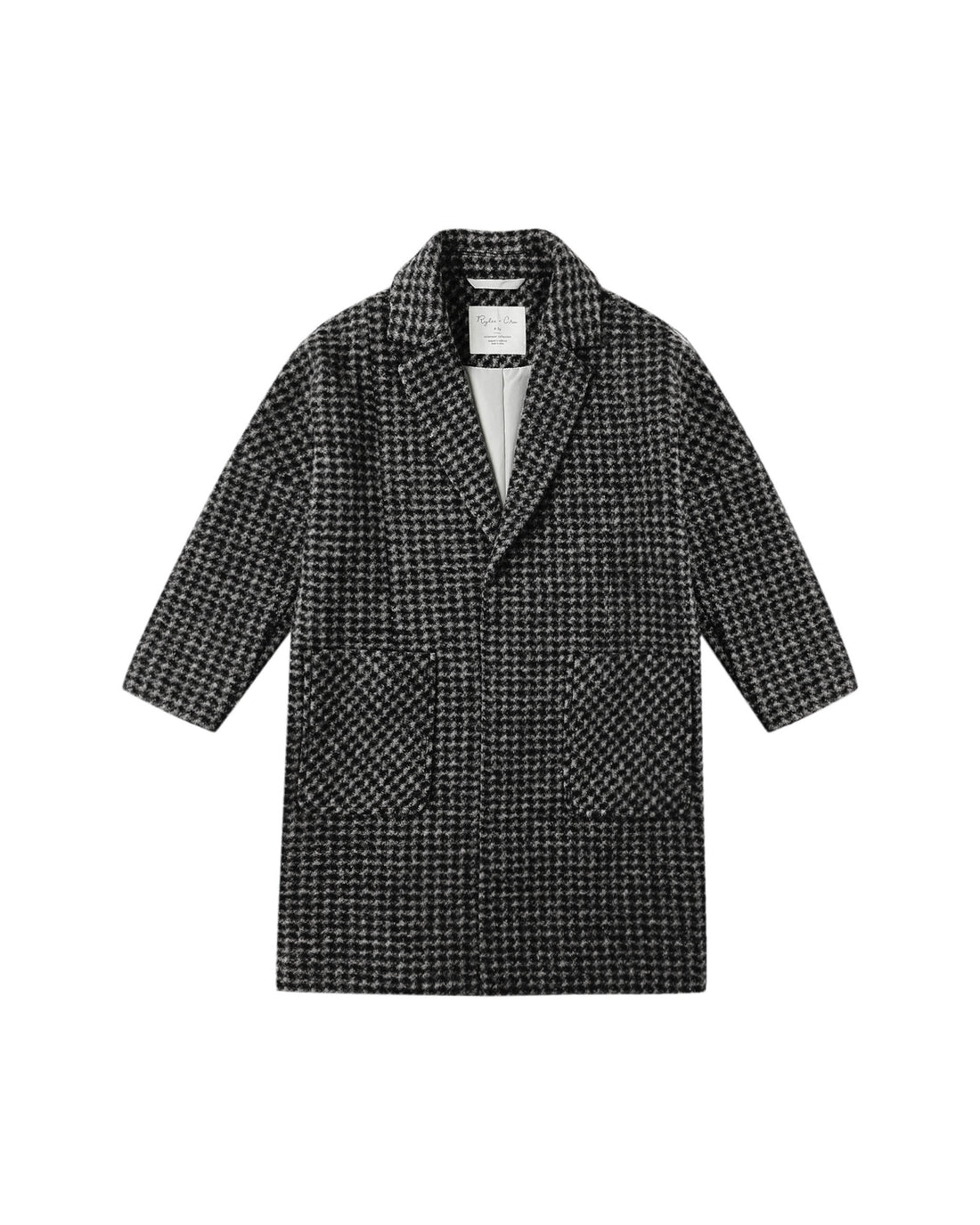 Rylee + Cru Longline Coat - Micro Check