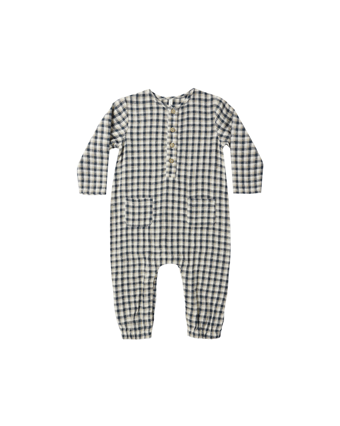 Rylee + Cru Long Sleeve Woven Jumpsuit - Navy Check