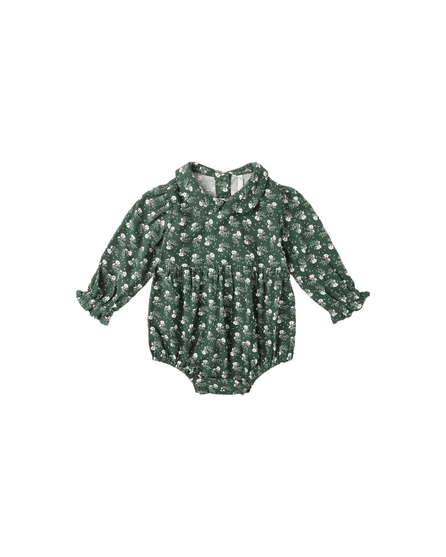 Rylee + Cru Cora Romper - Green Ditsy