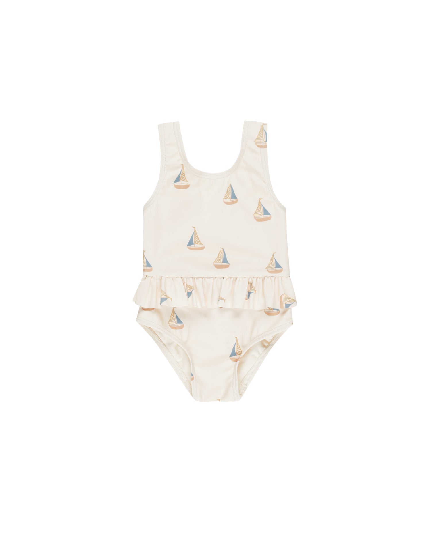 Rylee + Cru Skirted One-Piece - Sailboats