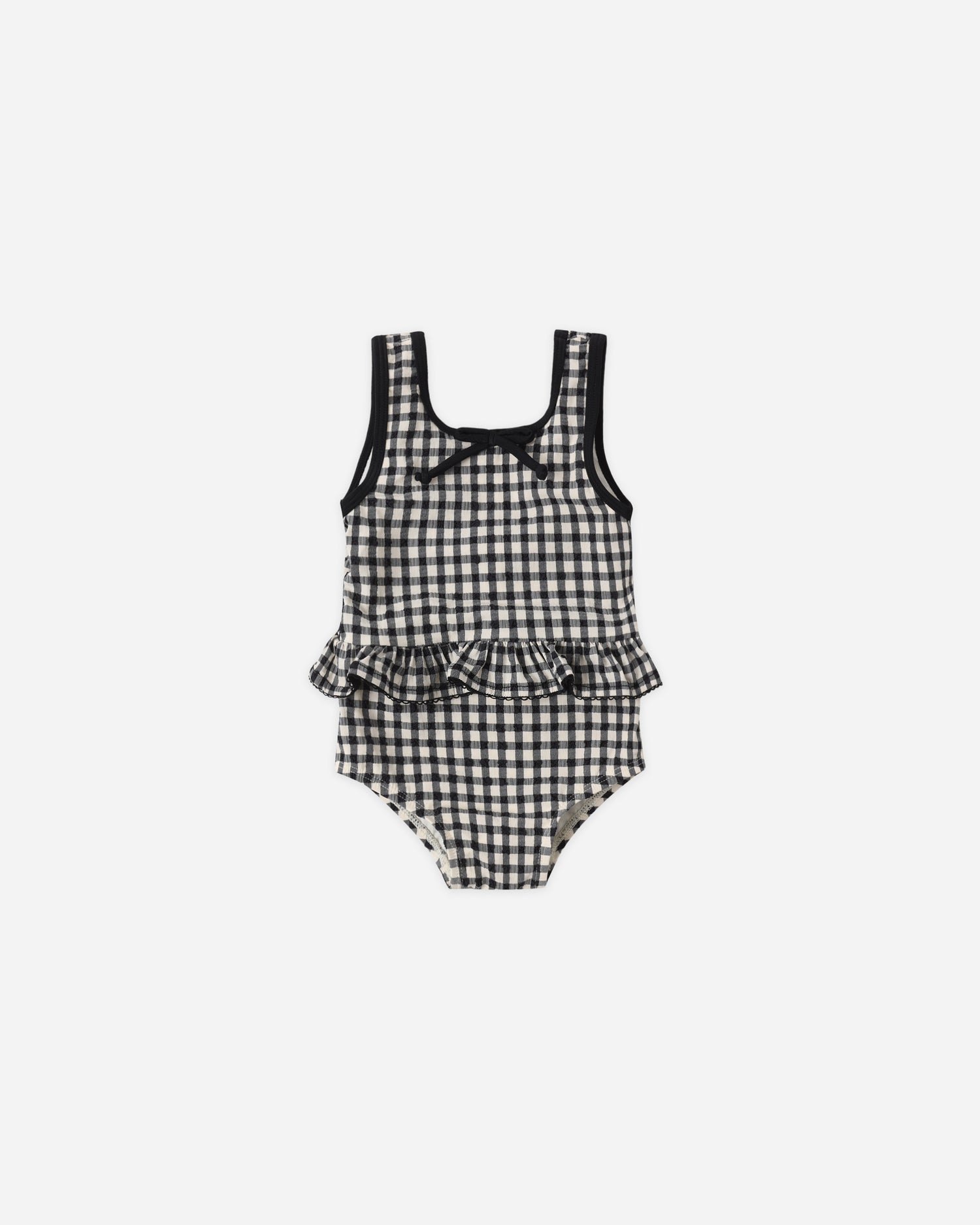 Rylee + Cru Skirted One Piece - Black Gingham