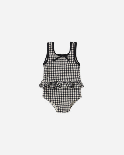 Rylee + Cru Skirted One Piece - Black Gingham