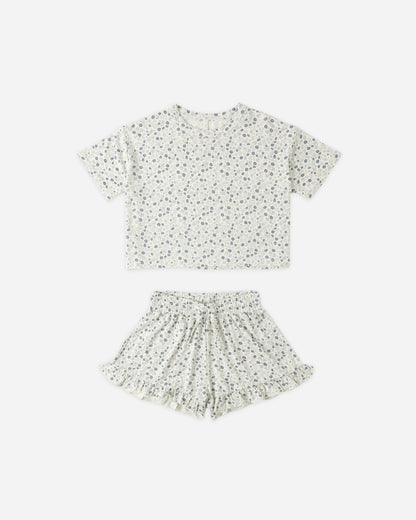 Rylee + Cru Mosie Set - Blue Ditsy