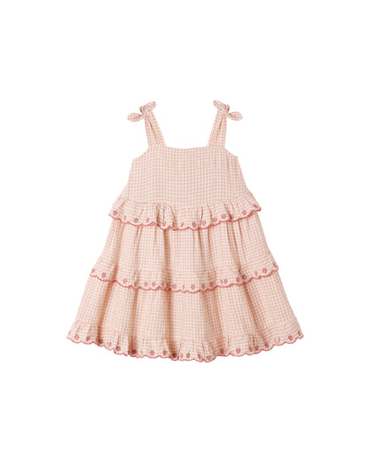 Rylee + Cru Ruffled Swing Dress - Petal Gingham