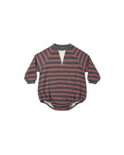 Rylee + Cru Crew Neck Romper - Mulberry Stripe
