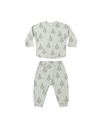 Rylee + Cru Long Sleeve Tee + Pant Set - Trees