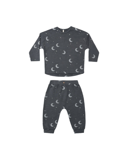 Rylee + Cru Long Sleeve Tee + Pant Set - Moons