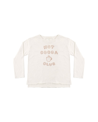 Rylee + Cru Raw Edge Long Sleeve Tee - Hot Cocoa Club