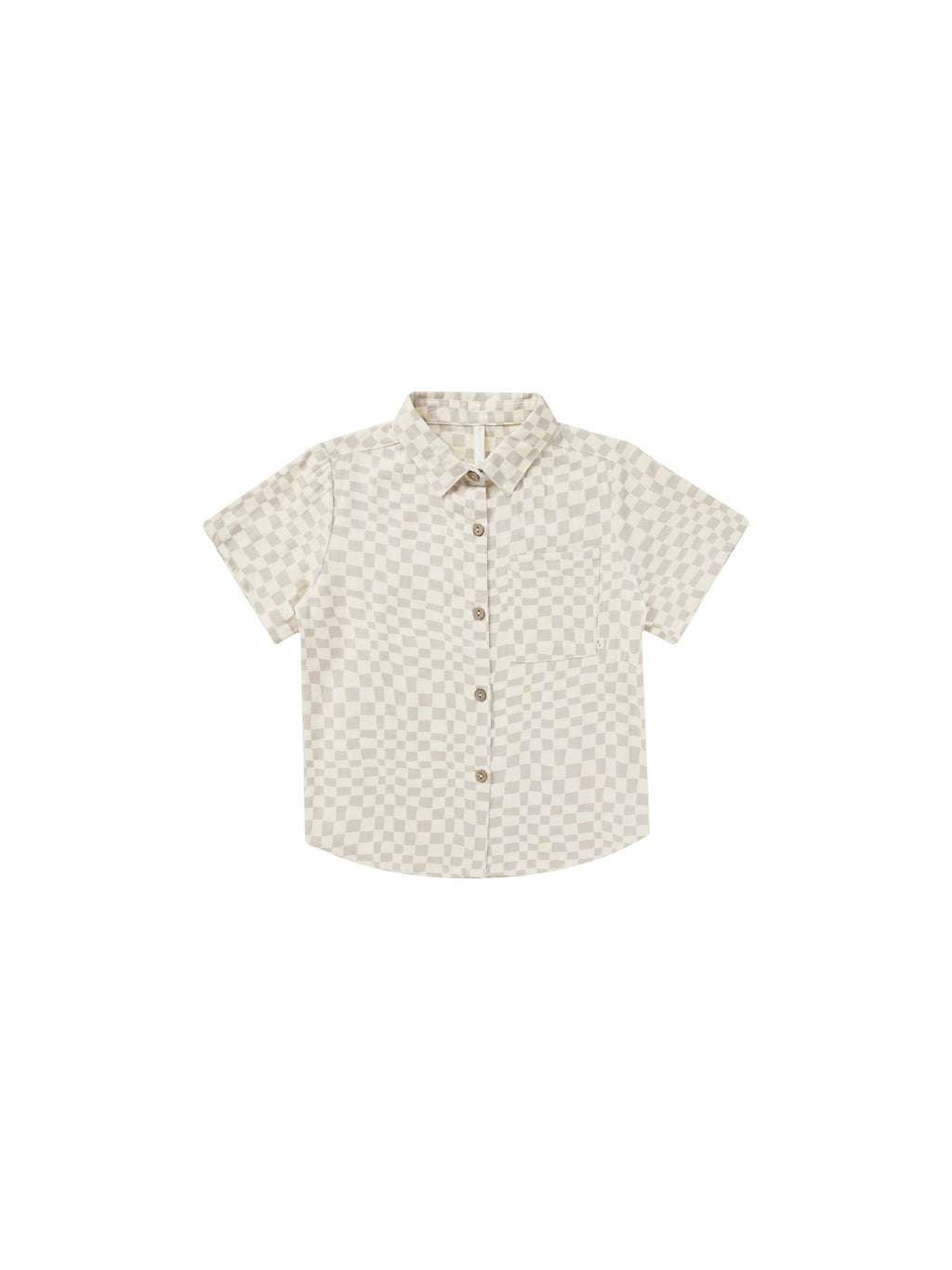 Rylee + Cru Collared Short Sleeve Shirt - Dove Check