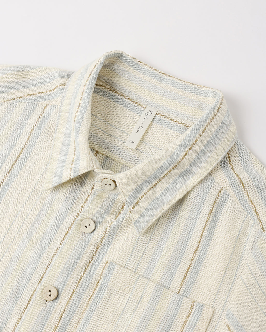 Rylee + Cru Collared Short Sleeve Shirt - Sea Stripe