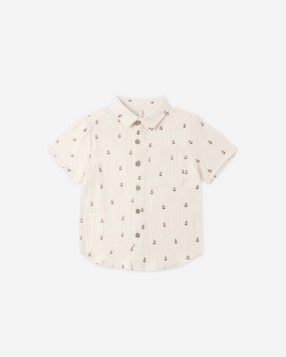 Rylee + Cru Collared Short Sleeve Shirt - Anchors