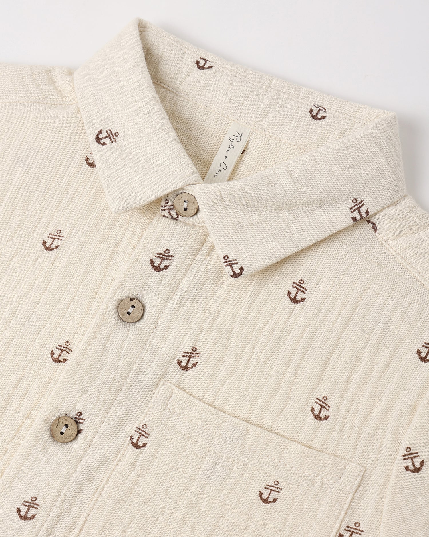 Rylee + Cru Collared Short Sleeve Shirt - Anchors