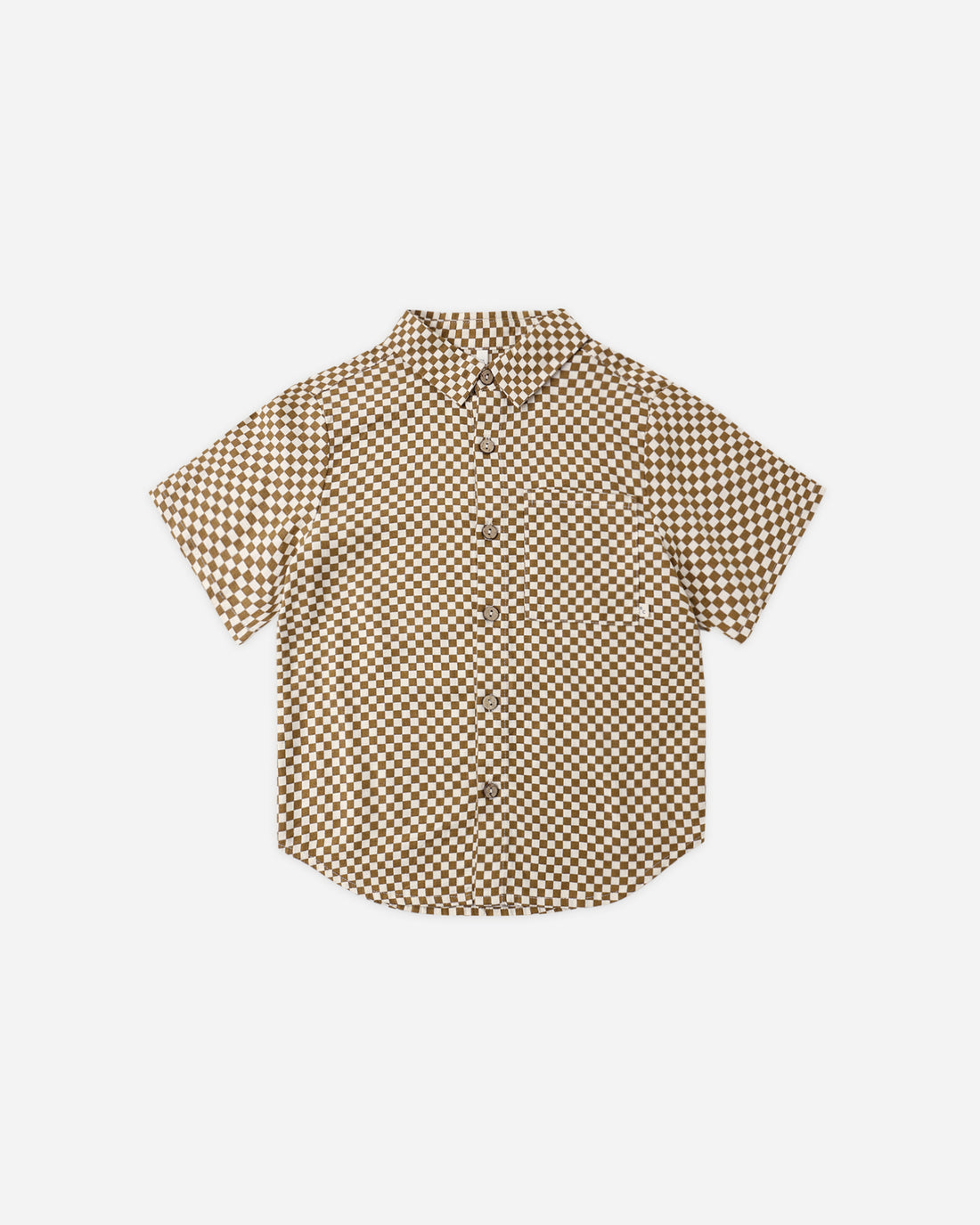 Rylee + Cru Collared Short Sleeve Shirt - Ocre Check