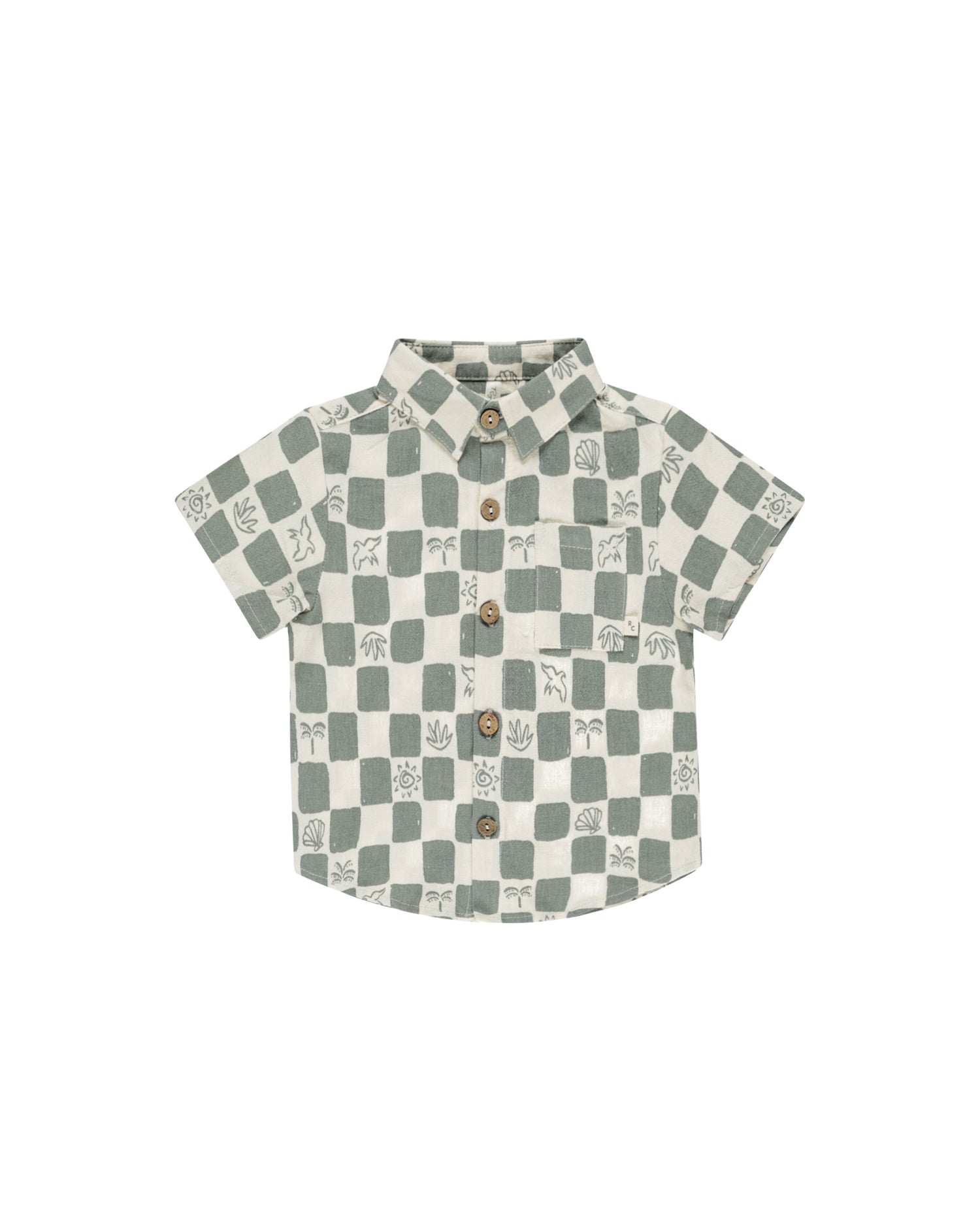 Rylee + Cru Collared Short Sleeve Shirt - Coastal Check