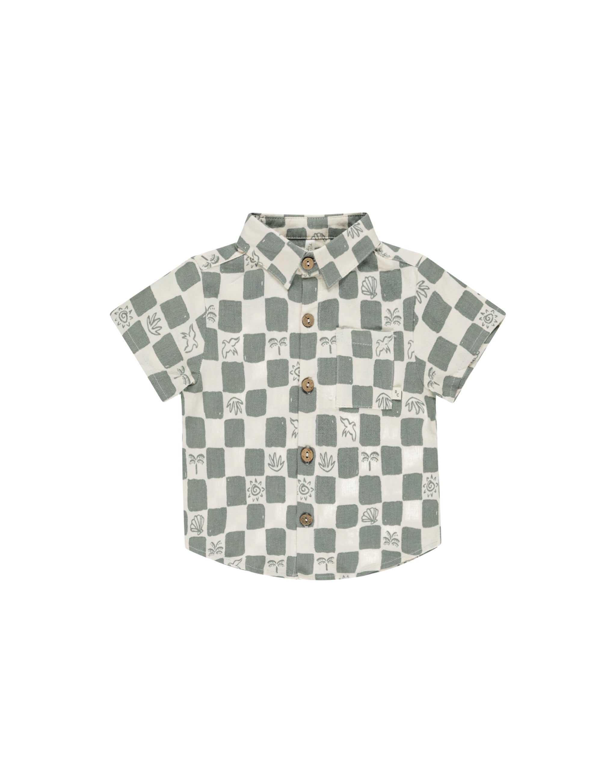 Rylee + Cru Collared Short Sleeve Shirt - Coastal Check