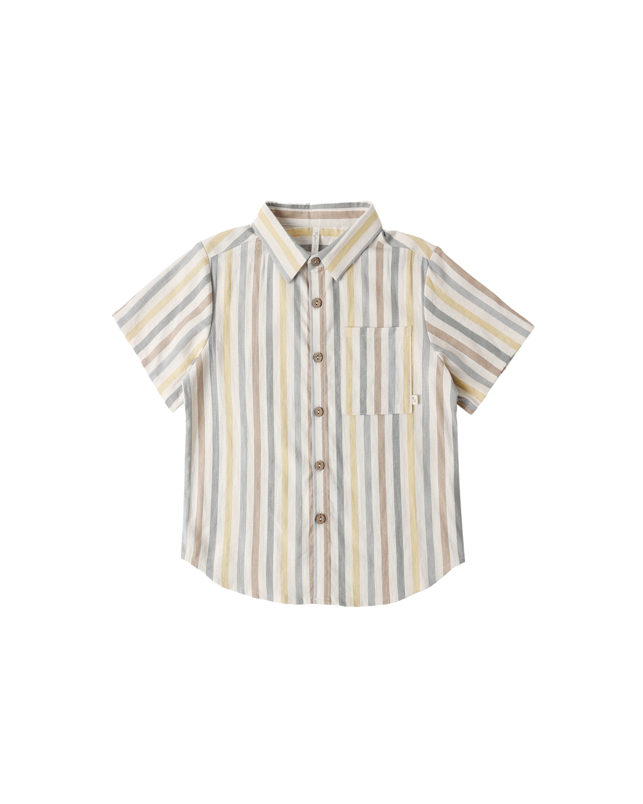 Rylee + Cru Collared Short Sleeve Shirt - Valencia Stripe