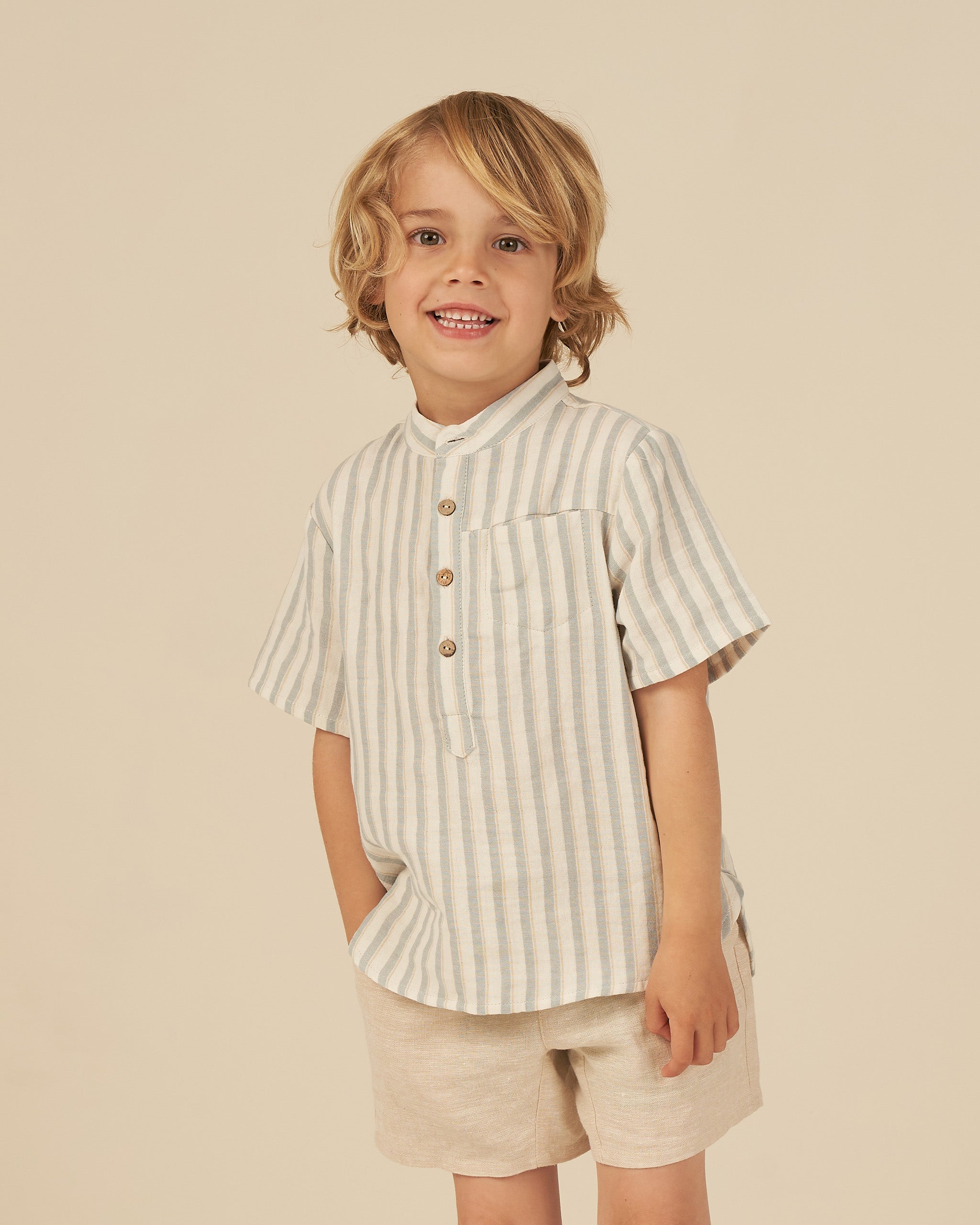 Rylee + Cru Mason Shirt - Ocean Stripe