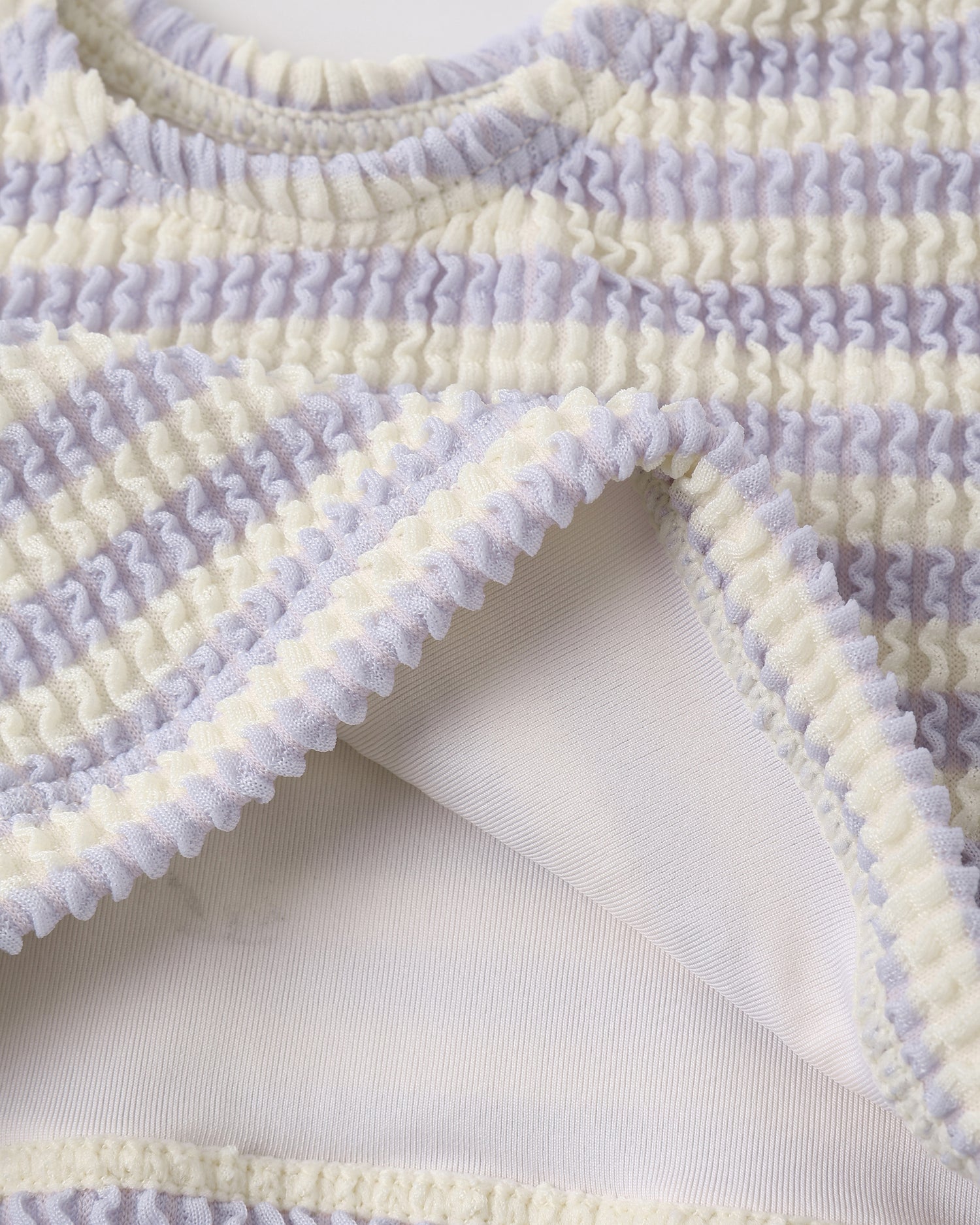 Rylee + Cru Cropped Rashguard Set - Periwinkle Stripe