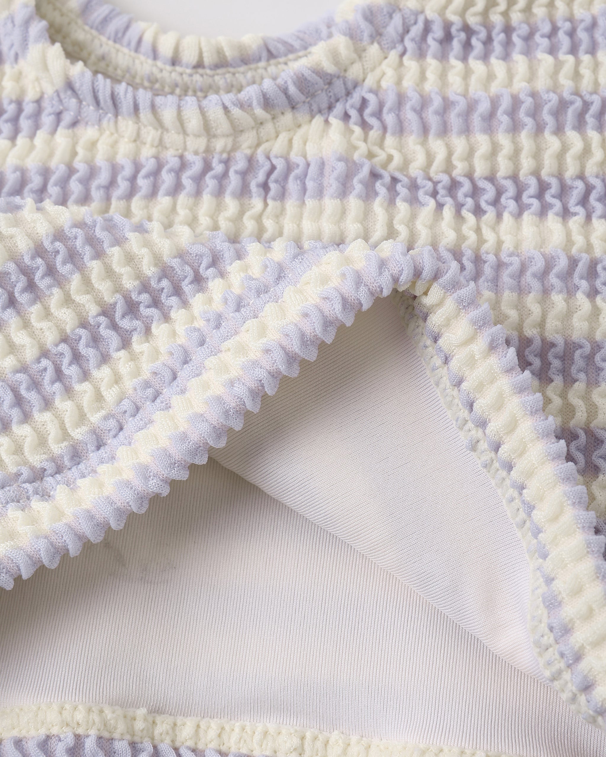 Rylee + Cru Cropped Rashguard Set - Periwinkle Stripe