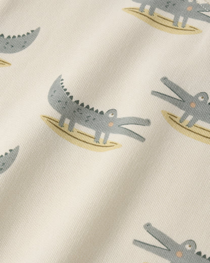 Rylee + Cru Relaxed Bubble Romper - Alligators