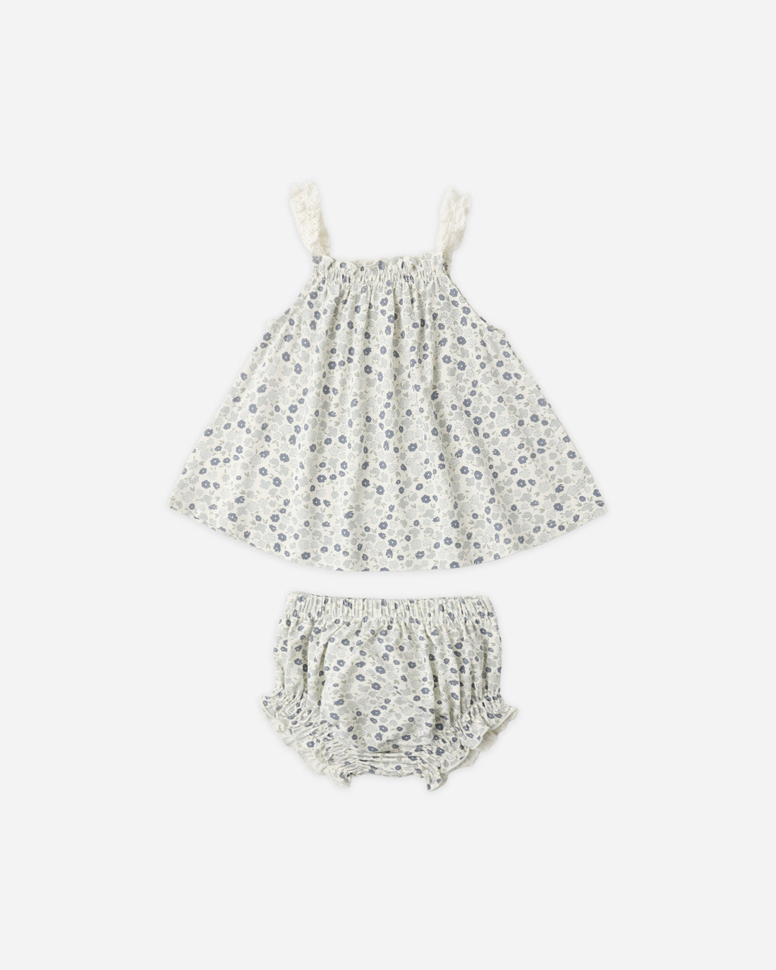 Rylee + Cru Swing Top &amp; Bloomer Set - Blue Ditsy