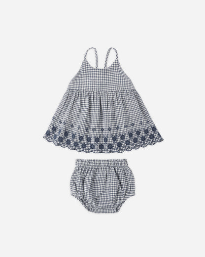 Rylee + Cru Zenni Set - Marine Gingham