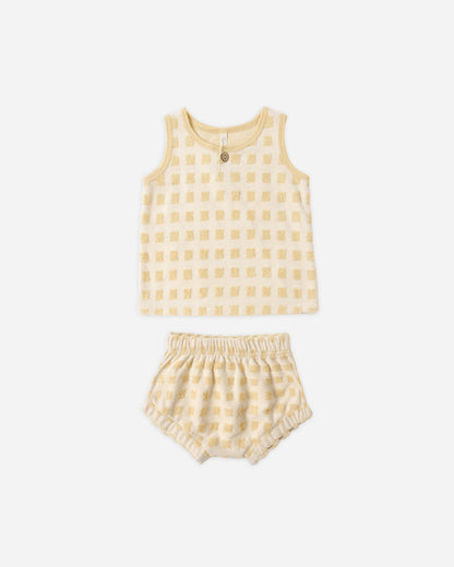 Rylee + Cru Baby Tank Set - Butterscotch Grid
