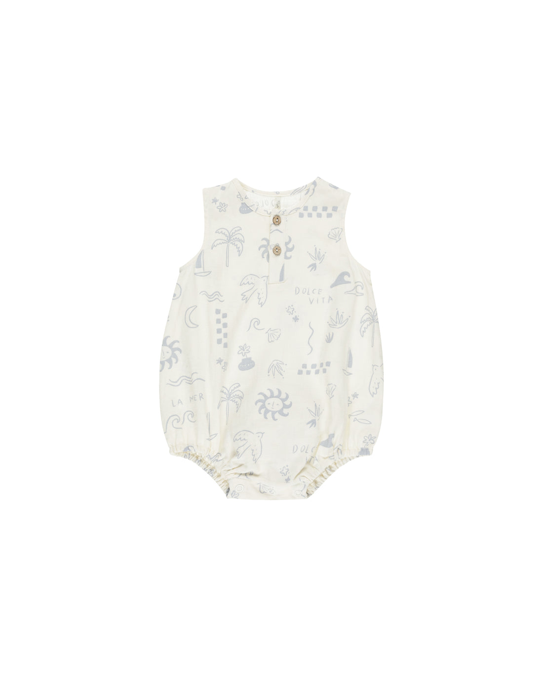 Rylee + Cru Beau Romper - Meditteranean