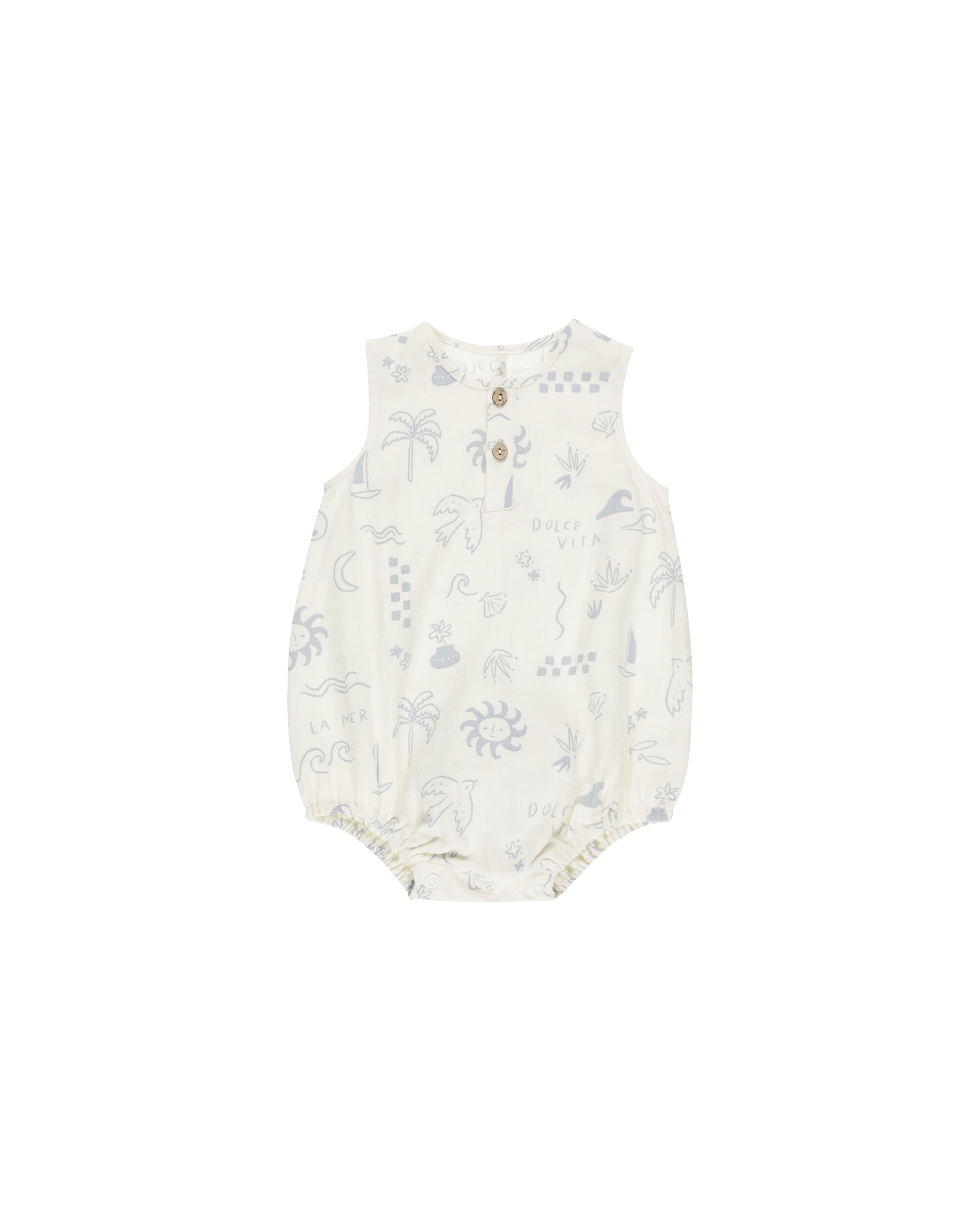 Rylee + Cru Beau Romper - Meditteranean