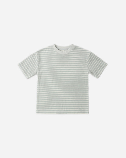 Rylee + Cru Terry Relaxed Tee - Seafoam Stripe