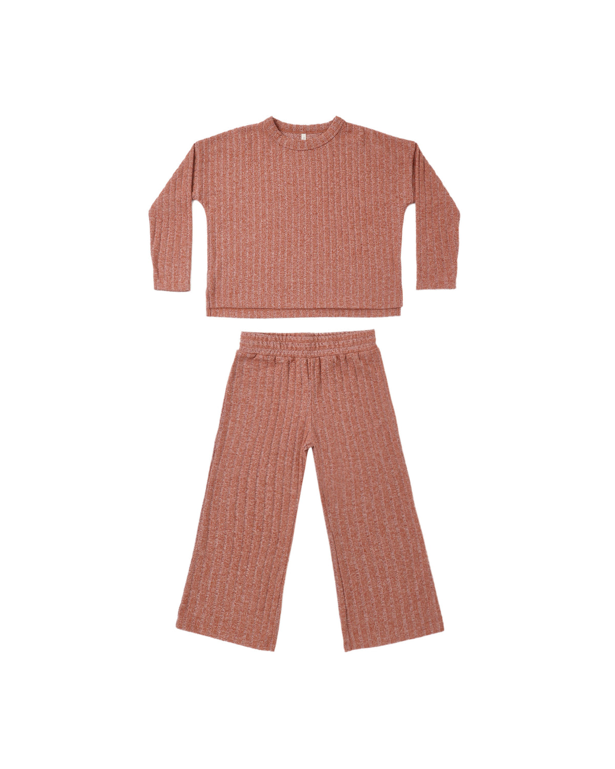 Rylee + Cru Cozy Rib Knit Set - Ruby