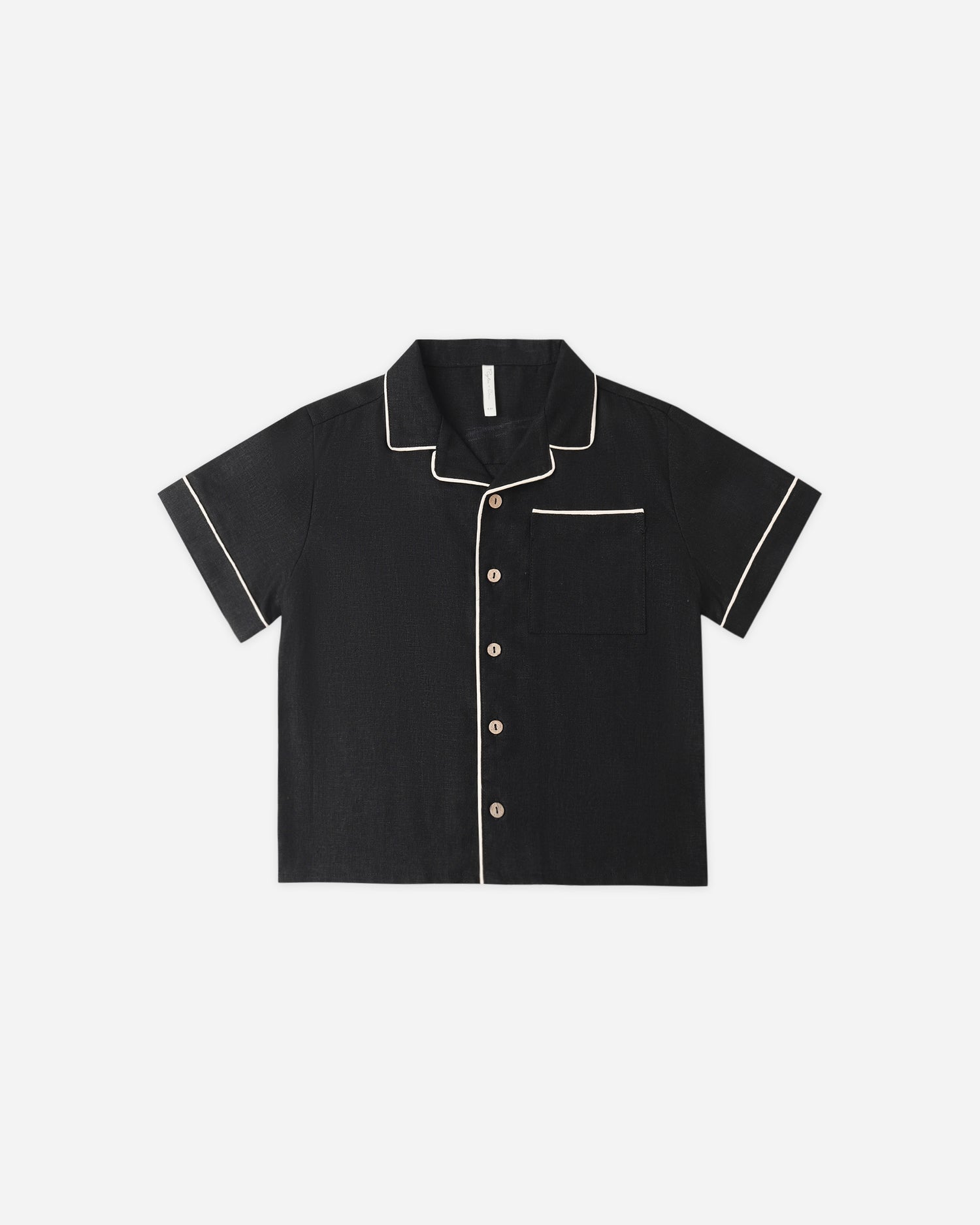 Rylee + Cru Lapel Collared Shirt - Black