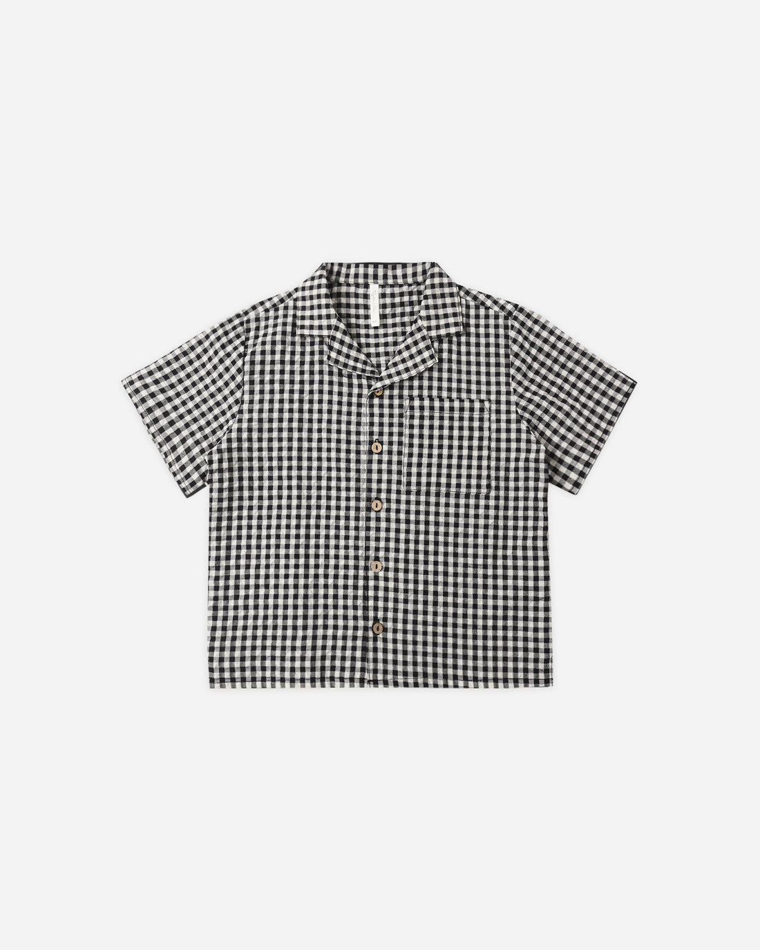 Rylee + Cru Lapel Collared Shirt - Black Check