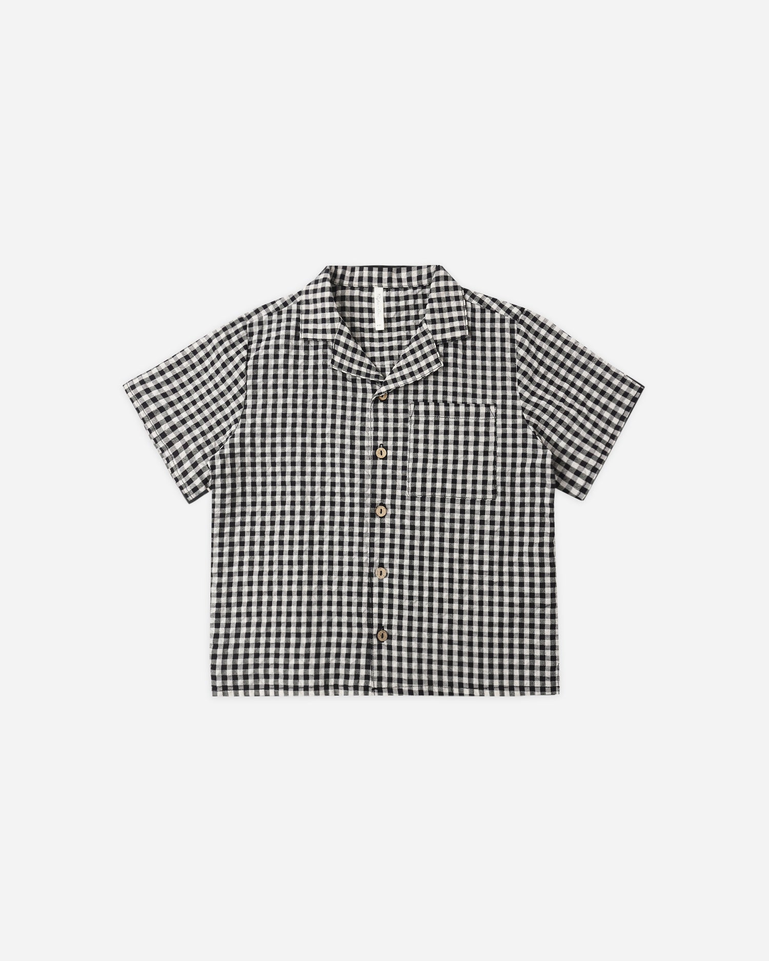 Rylee + Cru Lapel Collared Shirt - Black Check