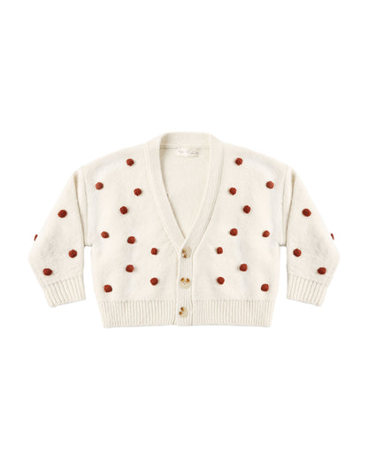 Rylee + Cru Boxy Crop Cardigan - Ruby Bobble