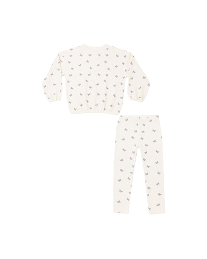 Rylee + Cru Spongey Knit Set - Butterfly Ditsy
