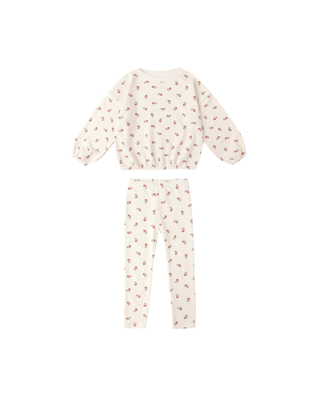 Rylee + Cru Spongey Knit Set - Ruby Ditsy