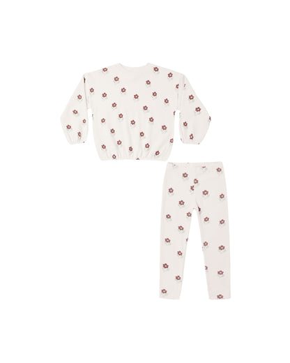 Rylee + Cru Spongey Knit Set - Petal Daisy