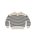 Rylee + Cru Collared Sweater - Black Stripe