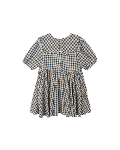 Rylee + Cru Camille Dress - Navy Check